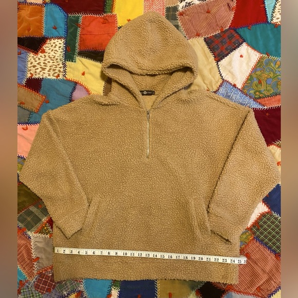 DAISY STREET - oversized teddy hoodie jacket in beige - Picture 8 of 8